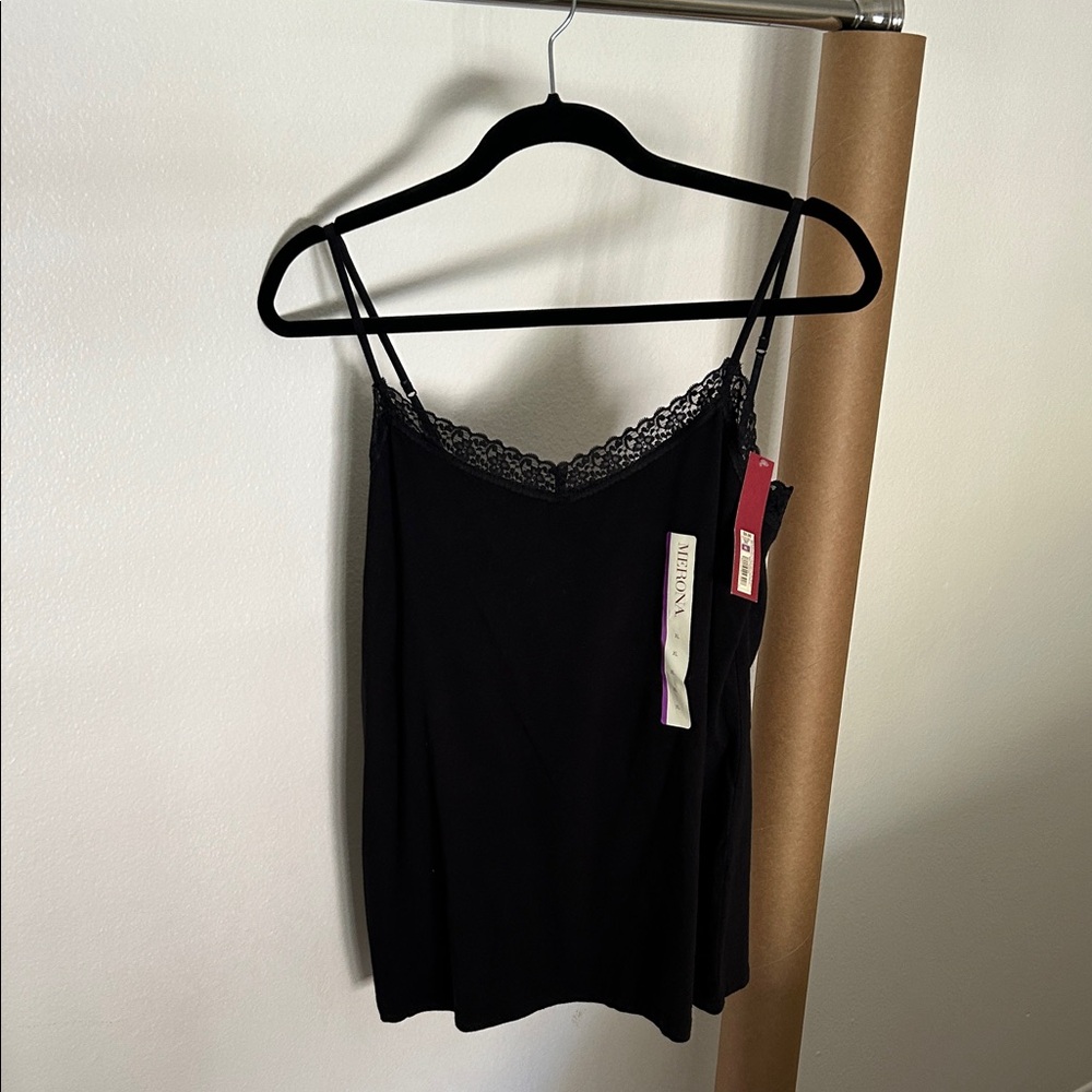 Merona Black Lace Trim Camisole